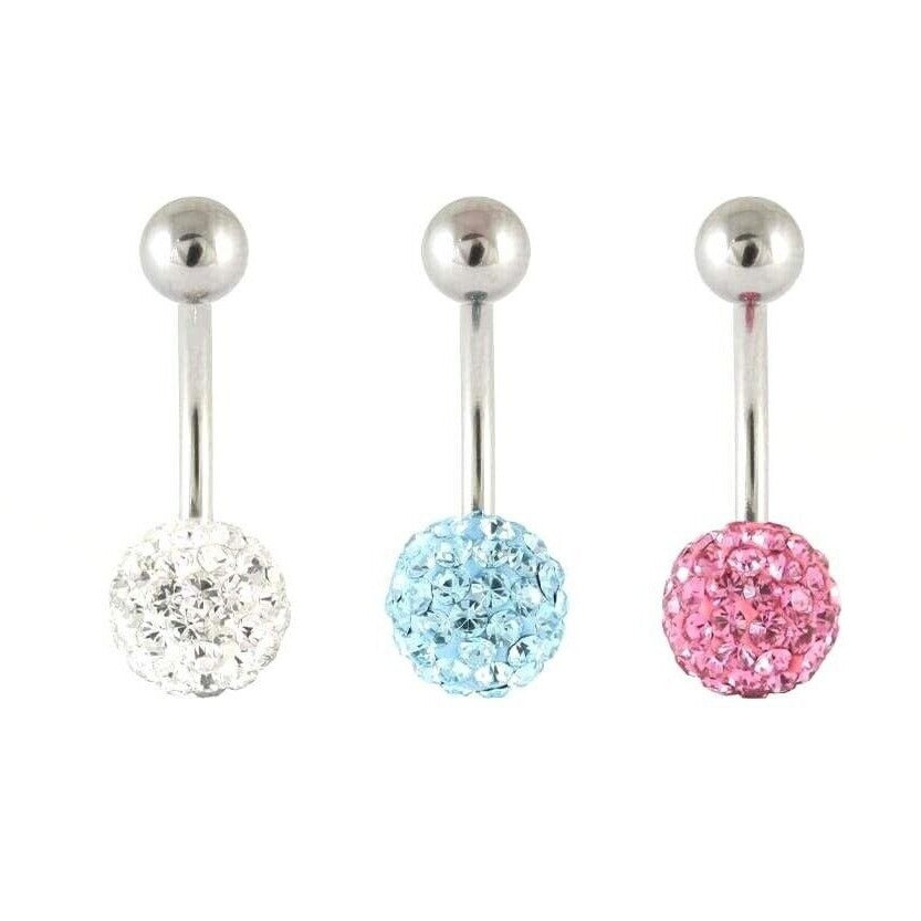 Steel Ferido Multi CZ Belly Ring