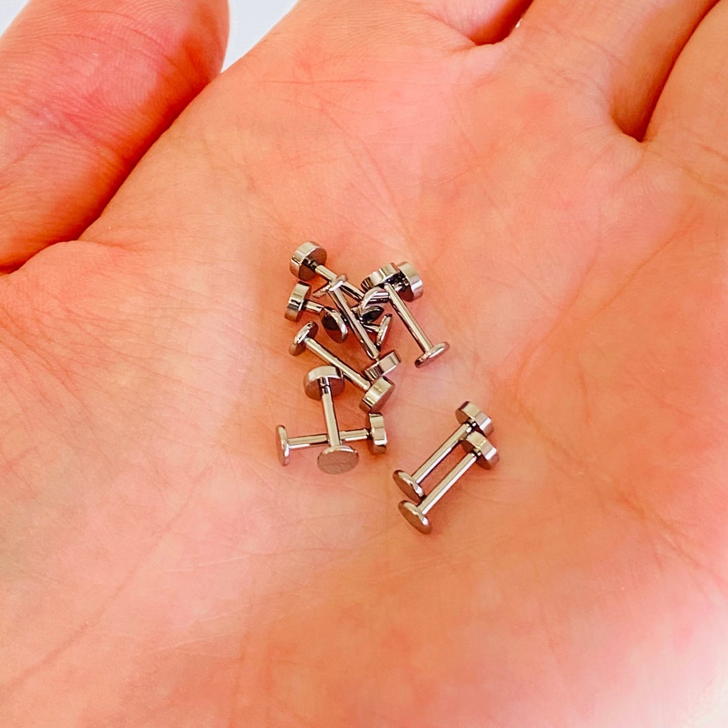 Steel Threadless Push In Flat Disc Labret Tragus