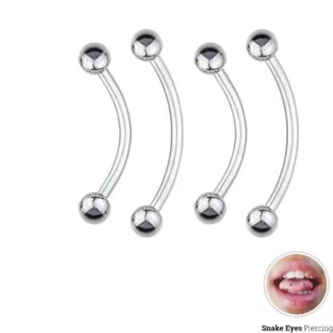 16G Smiley Snake Eye Steel Tongue Barbell