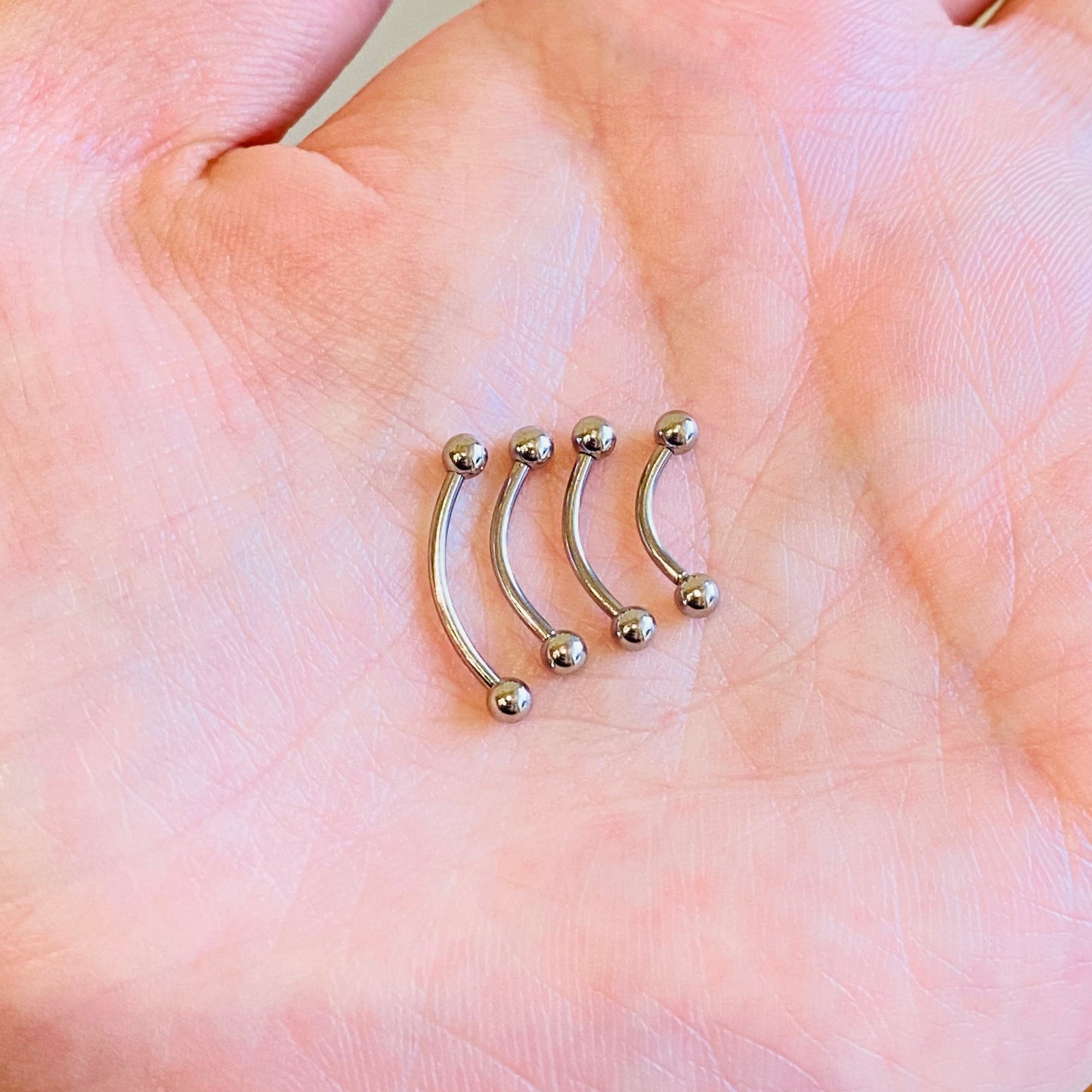 Steel Ball Eyebrow Ring Curved Barbell