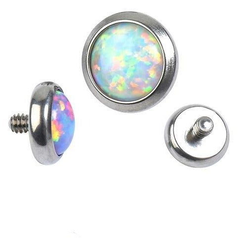 Flat Opal Stone Internally Threaded Top
