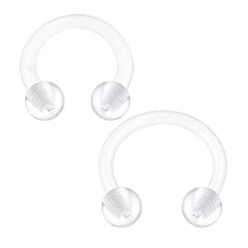 16G Clear Flexible Ball Horseshoes Retainer