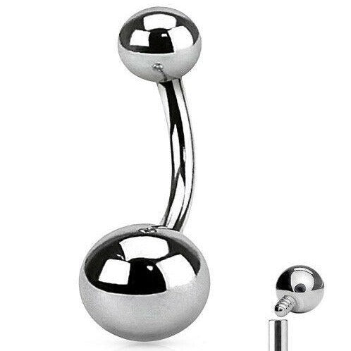 Internally Threaded Steel Belly Ring 5+8mm