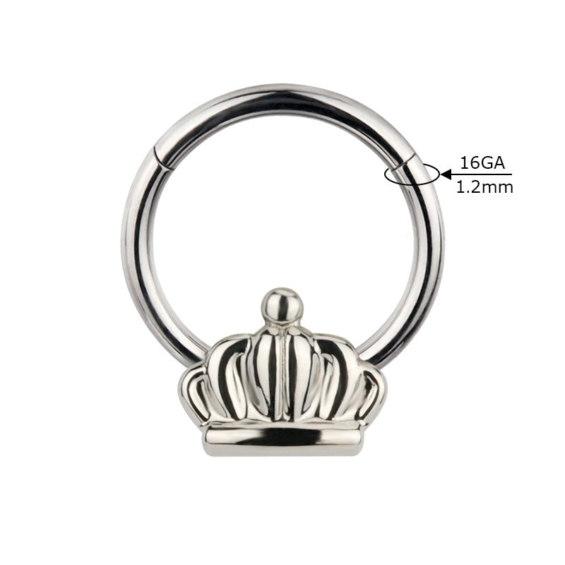 G23 Titanium Crown Hinged Segment Clicker Ring