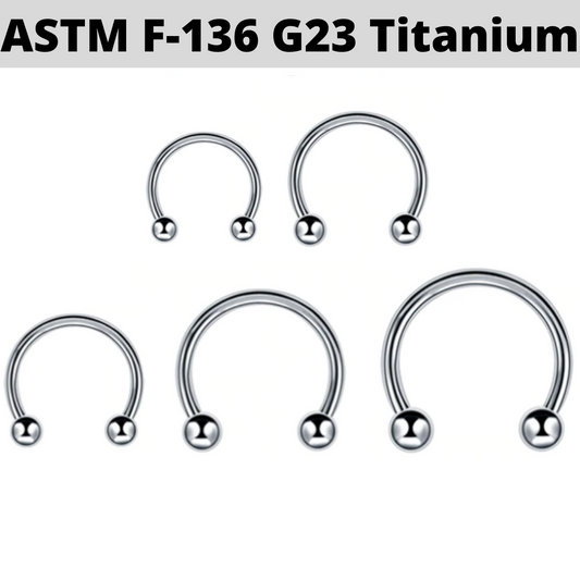 G23 16G Titanium Ball Horseshoe