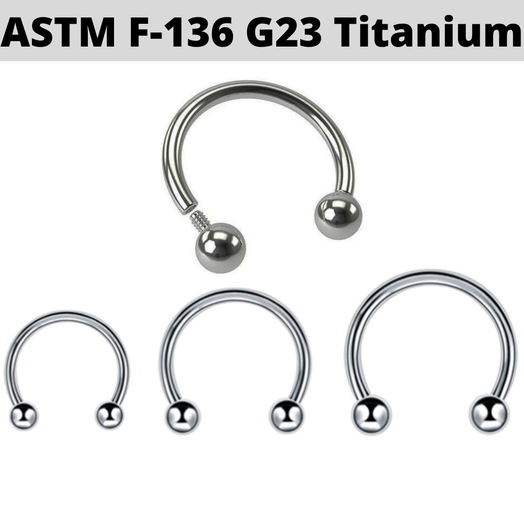 G23 Internally Threaded 16G Titanium Horseshoe