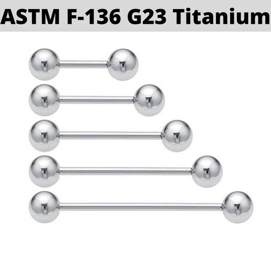 G23 Titanium Plain Ball Barbell