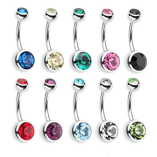 Wholesale Body Jewelry I Double Gem belly Ring