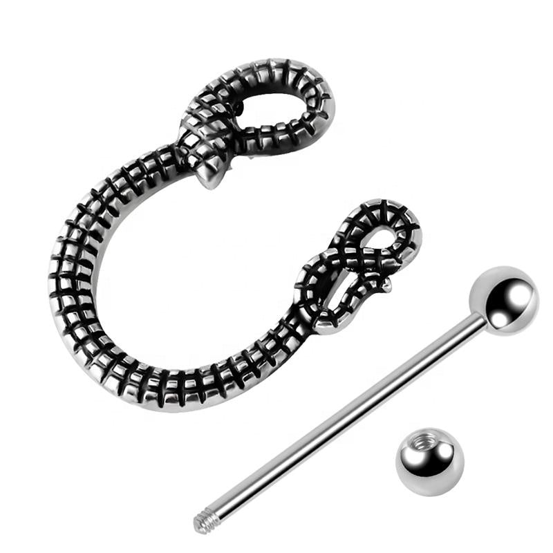 Steel Snake Nipple Ring