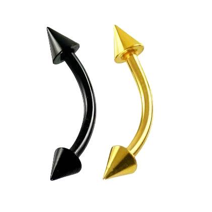 16G Ion Plated Spike Curved Barbell
