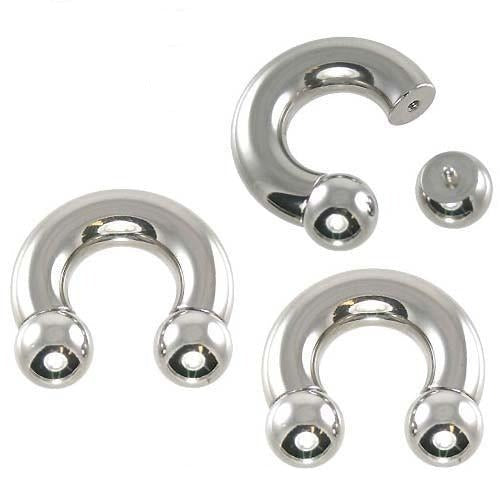 Steel Heavy Gauge Internally Threaded Ball Horseshoe 12G & Up