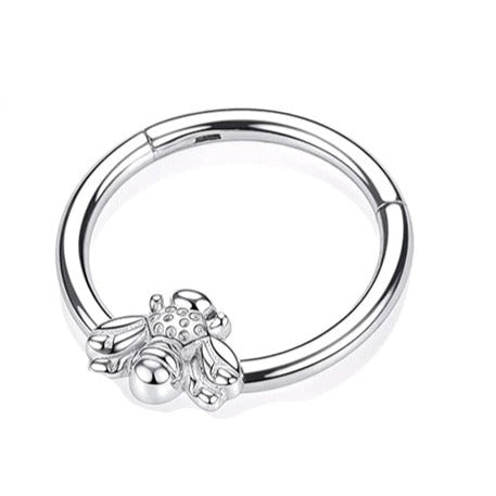 G23 Titanium Bee Hinged Segment Clicker Ring