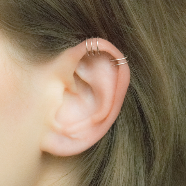 Steel Triple Bead Cartilage Clip On