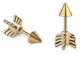 Gold Ion Plated 3D Arrow Tragus Barbell
