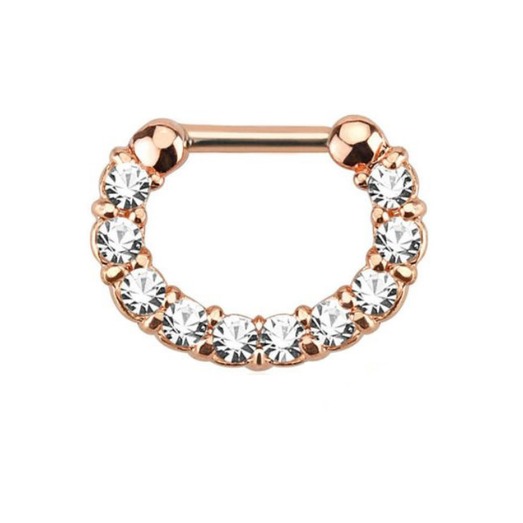 Paved 10 CZ Ion Plated Septum Clicker