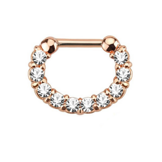 Paved 10 CZ Ion Plated Septum Clicker