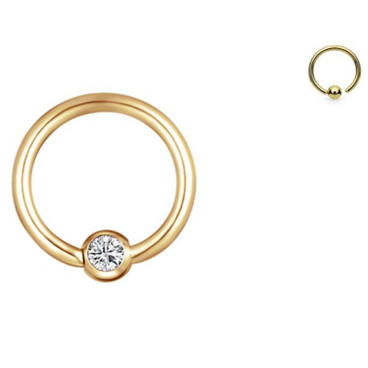 Ion Plated Fixed CZ Ball Captive Ring