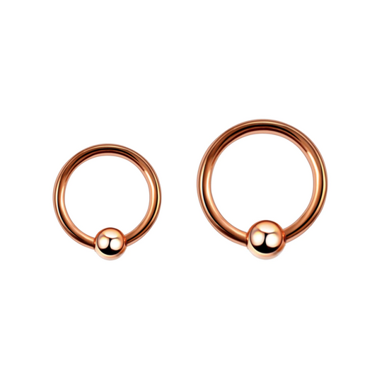16G Rose Gold Ion Plated Captive Ring