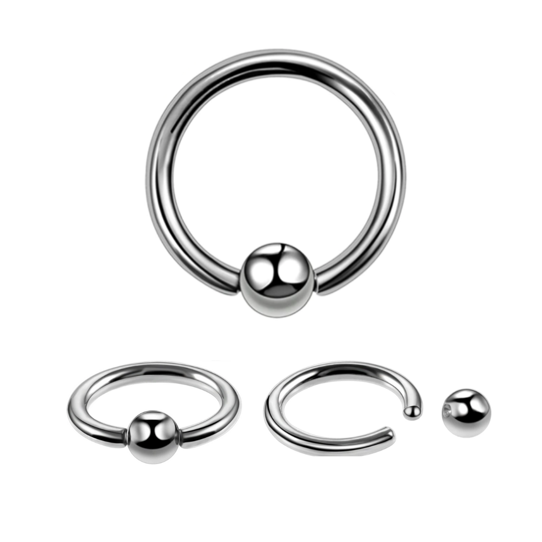 Steel Heavy Gauge Captive Bead Ring 12G & Up