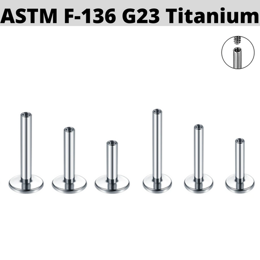 G23 Titanium 4mm Base Internally Threaded Labret Shaft