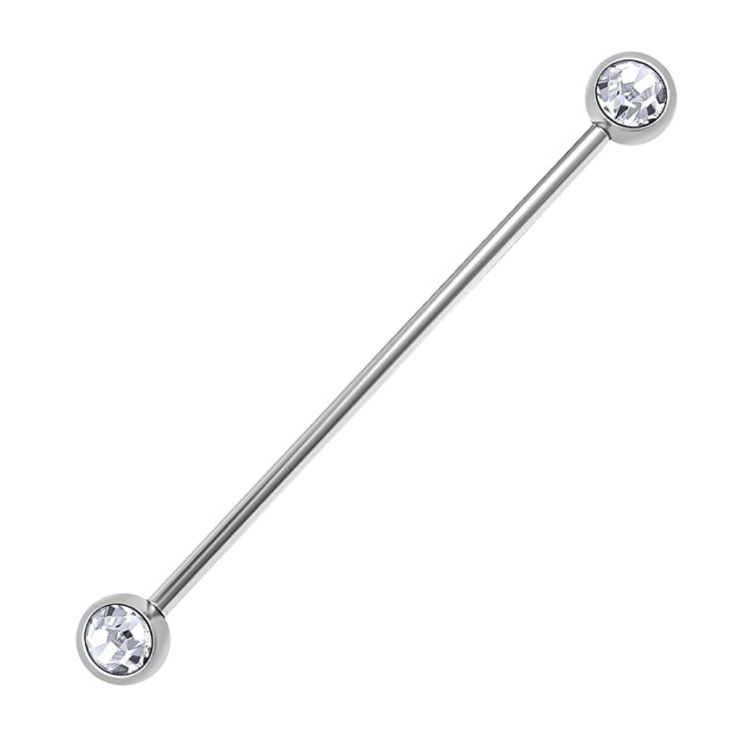 Sideway Clear CZ Industrial Barbell