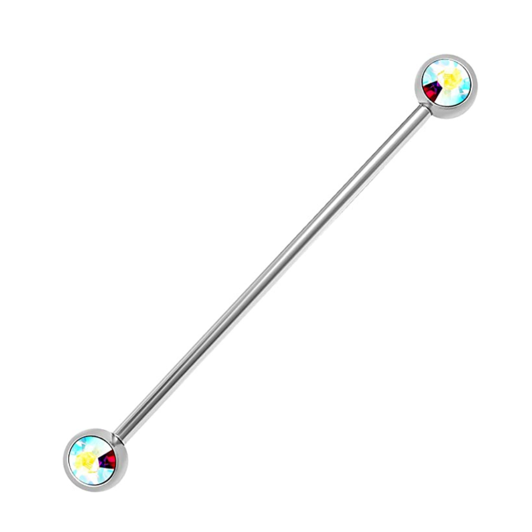 Sideway Clear CZ Industrial Barbell