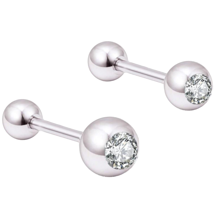 Round CZ Tragus Cartilage Barbell