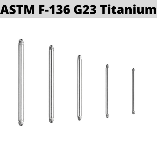 G23 Titanium Externally Threaded Barbell Shaft
