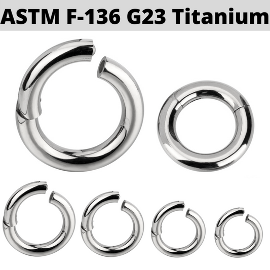 G23 Titanium Heavy Gauge Hinged Segment Clicker Ring