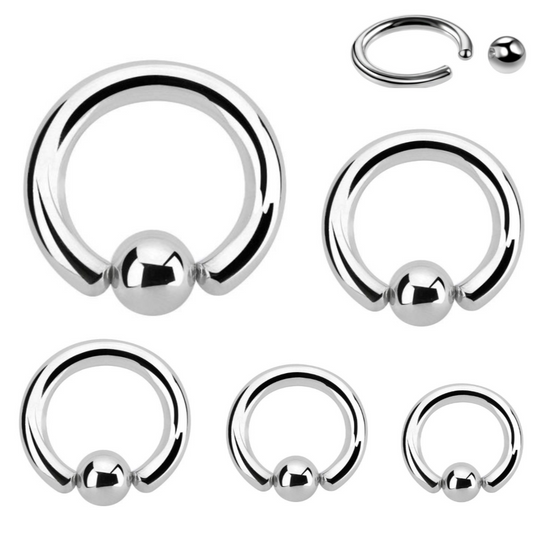 Steel Heavy Gauge Captive Bead Ring 12G & Up