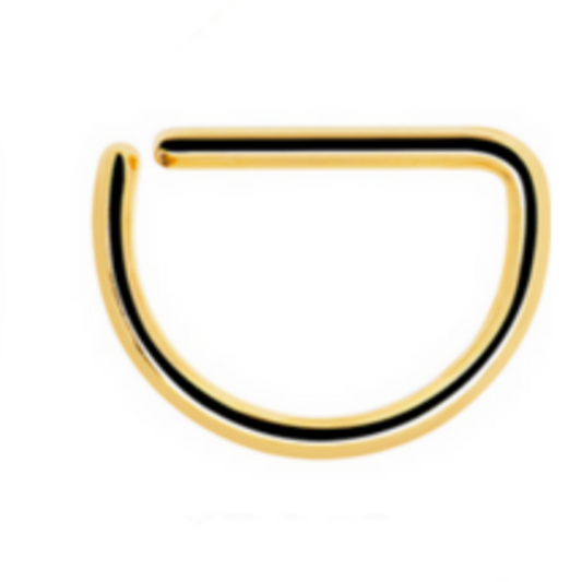 D Shaped Gold Ion Plated Steel Septum Ring