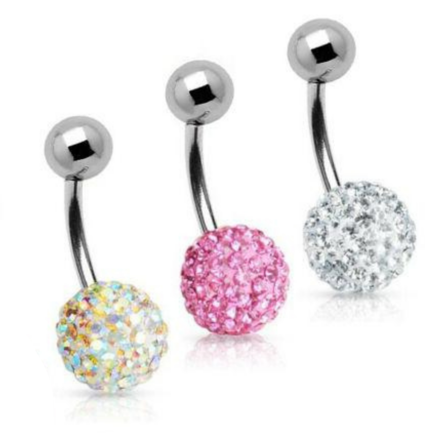 Steel Ferido Multi CZ Belly Ring