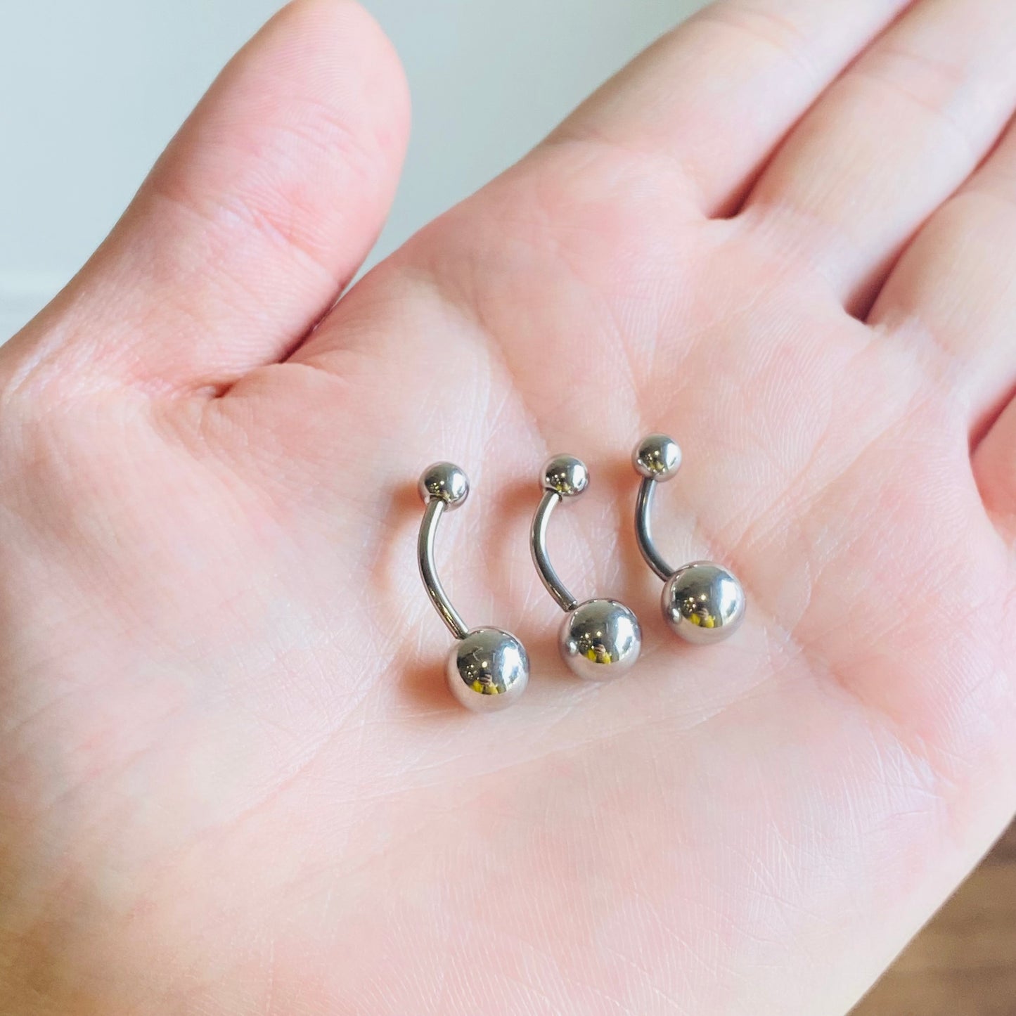 Internally Threaded Steel Belly Ring 5+8mm