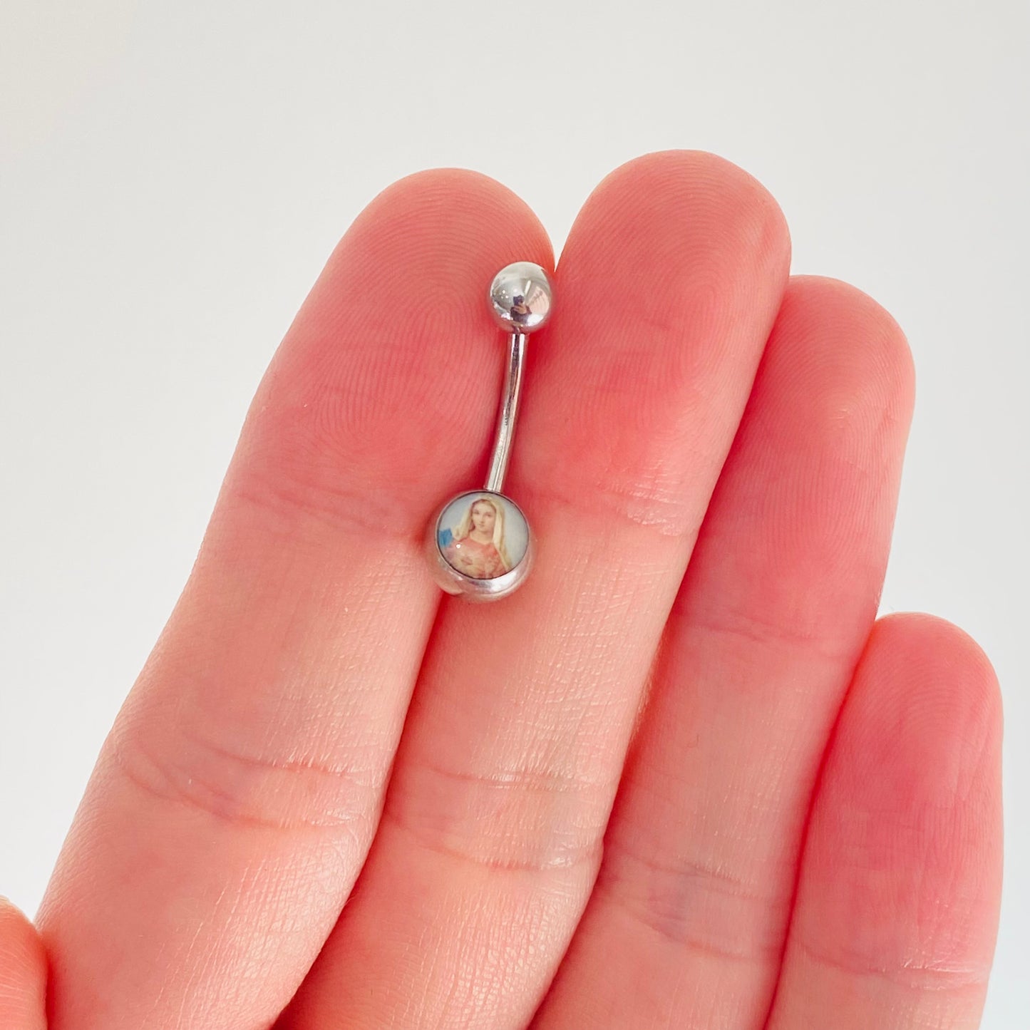 Virgin Mary Logo Belly Ring