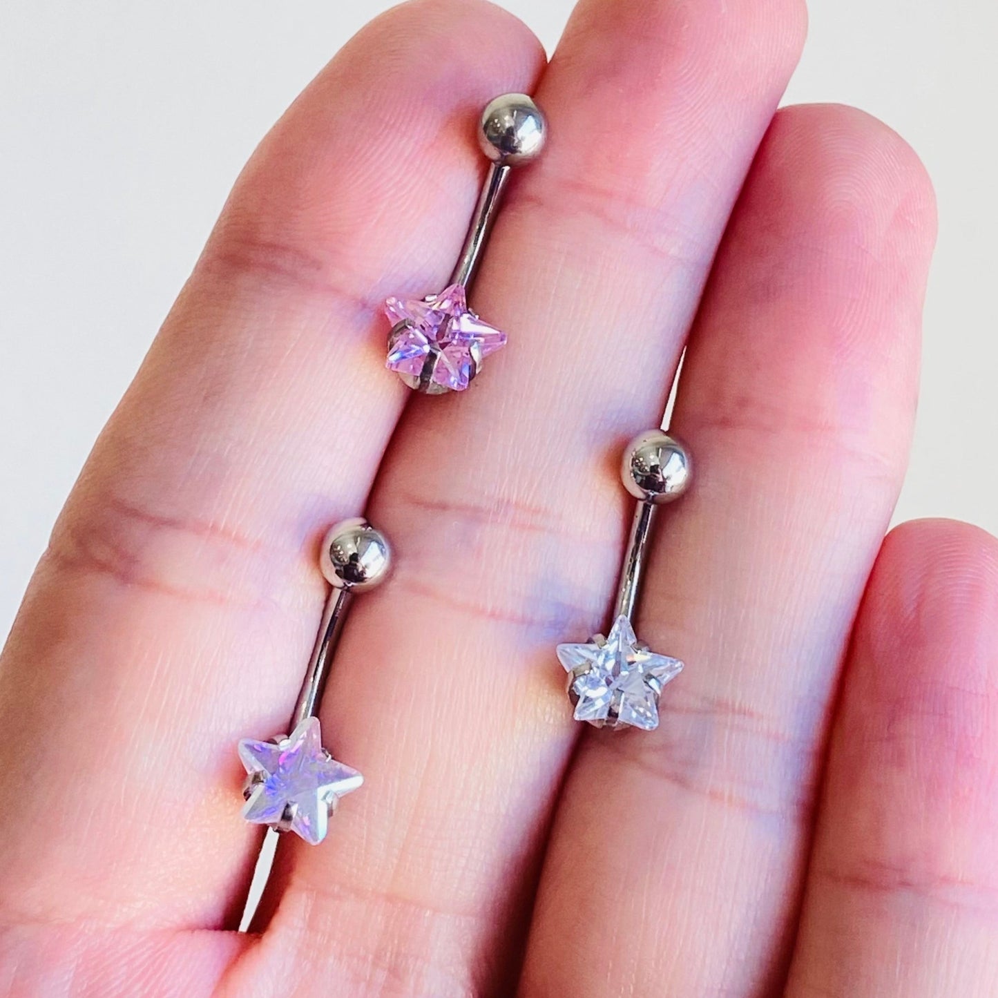 Prong Set Star CZ Belly Ring