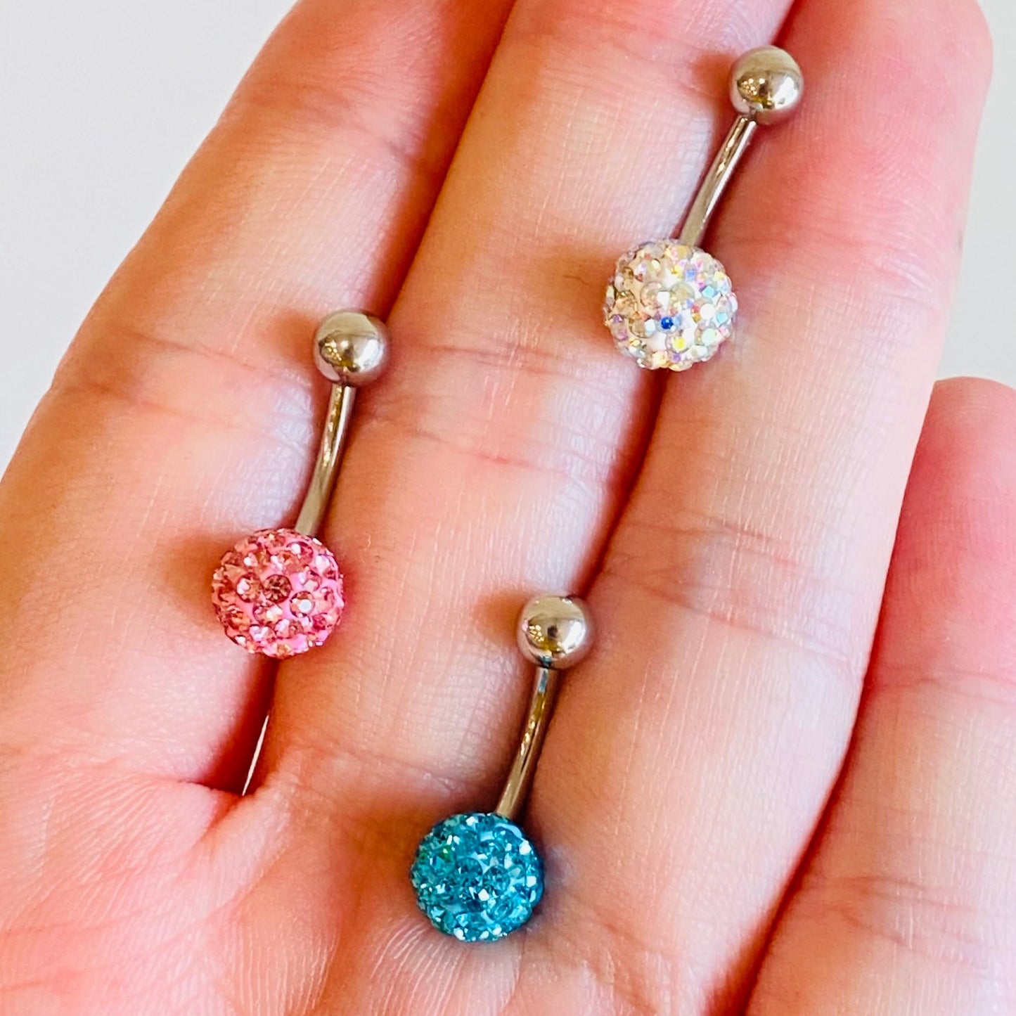 Steel Ferido Multi CZ Belly Ring