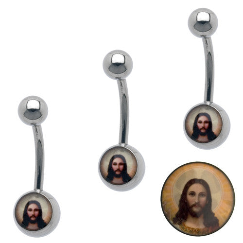 Jesus Christ Logo Belly Ring