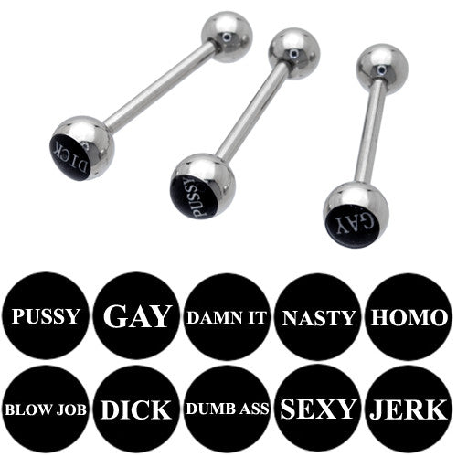 wholesale body jewelry logo tongue ring