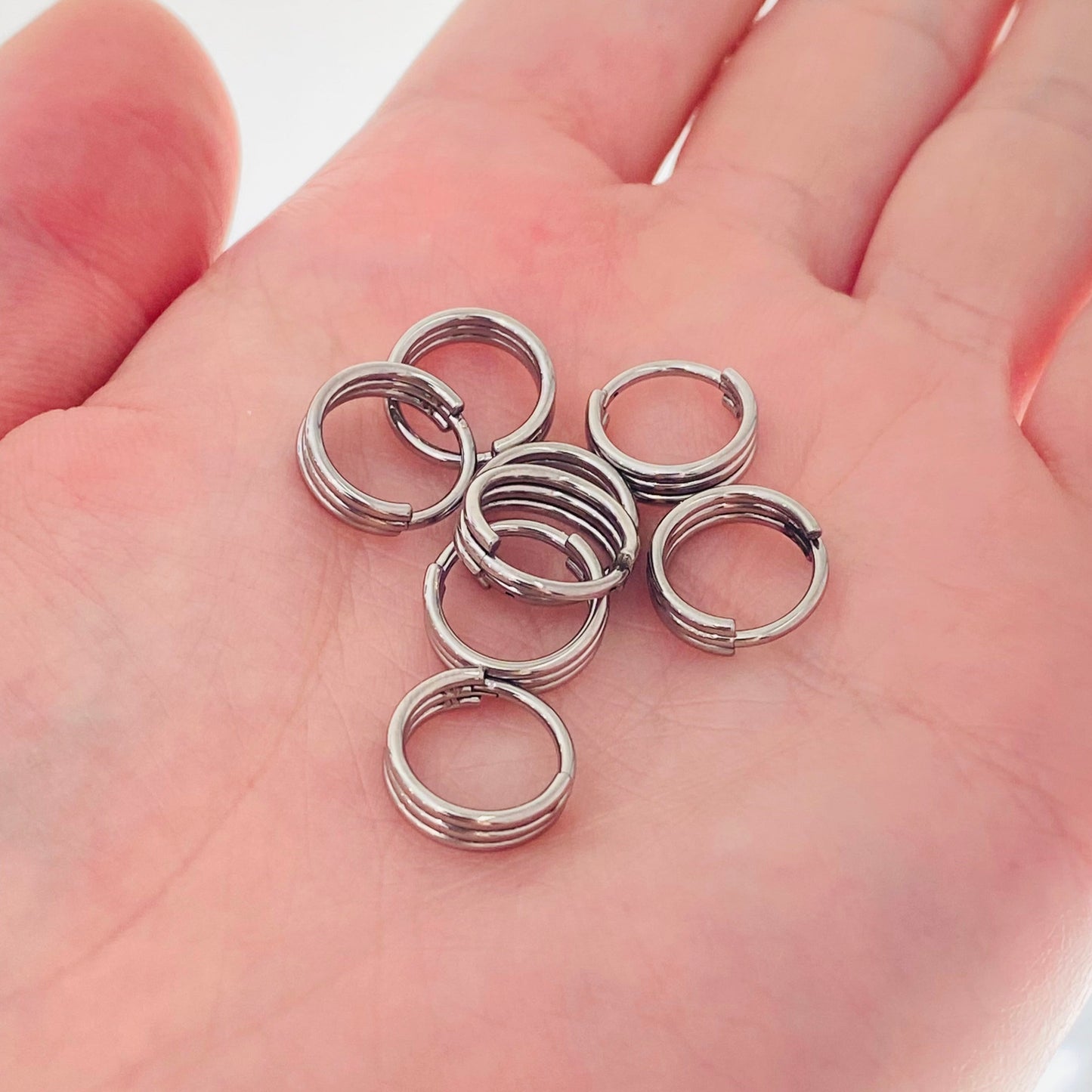 Steel Triple Stack Hoop Hinged Segment Clicker Ring