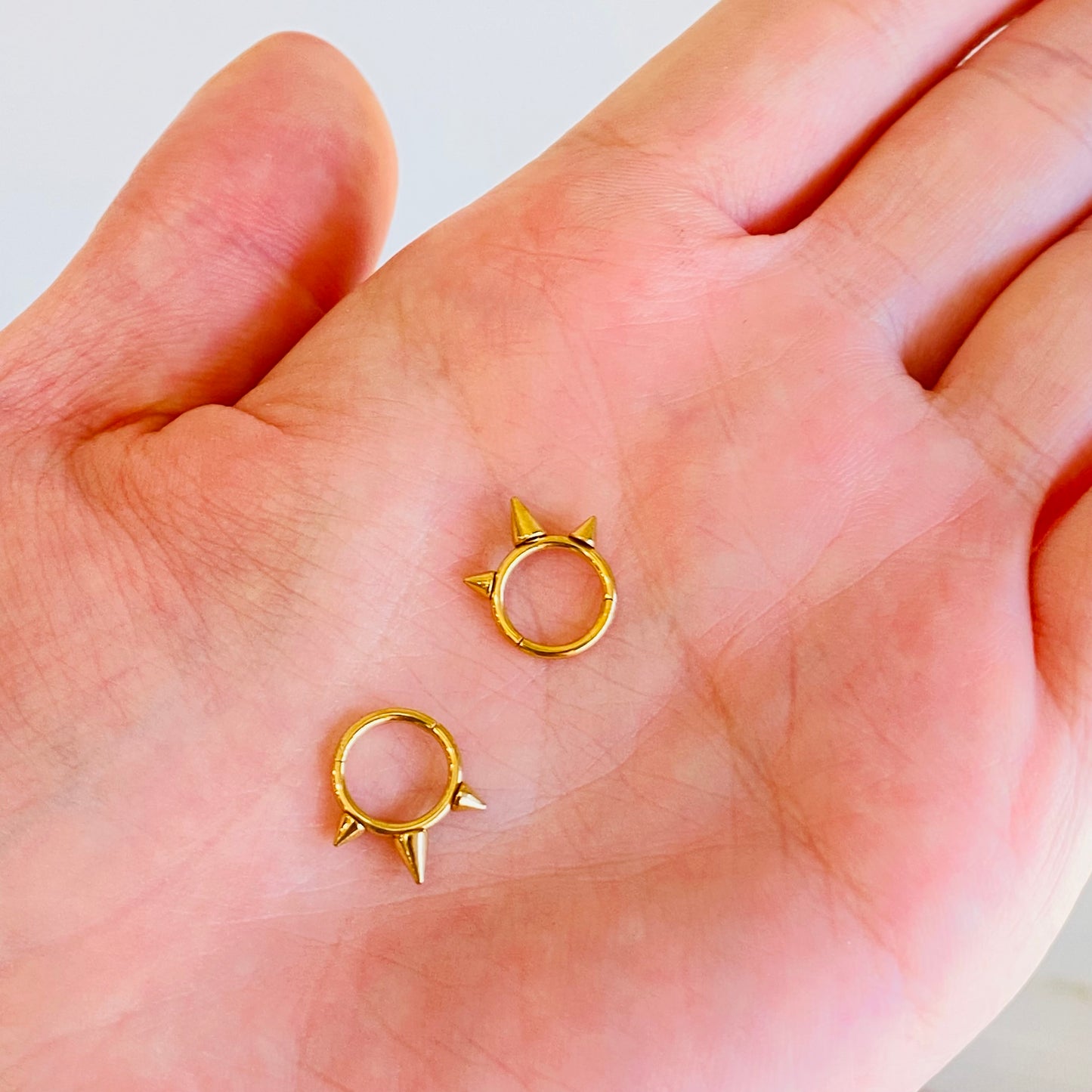 Gold Steel Triple Spikes Ion Plated Hinged Clicker