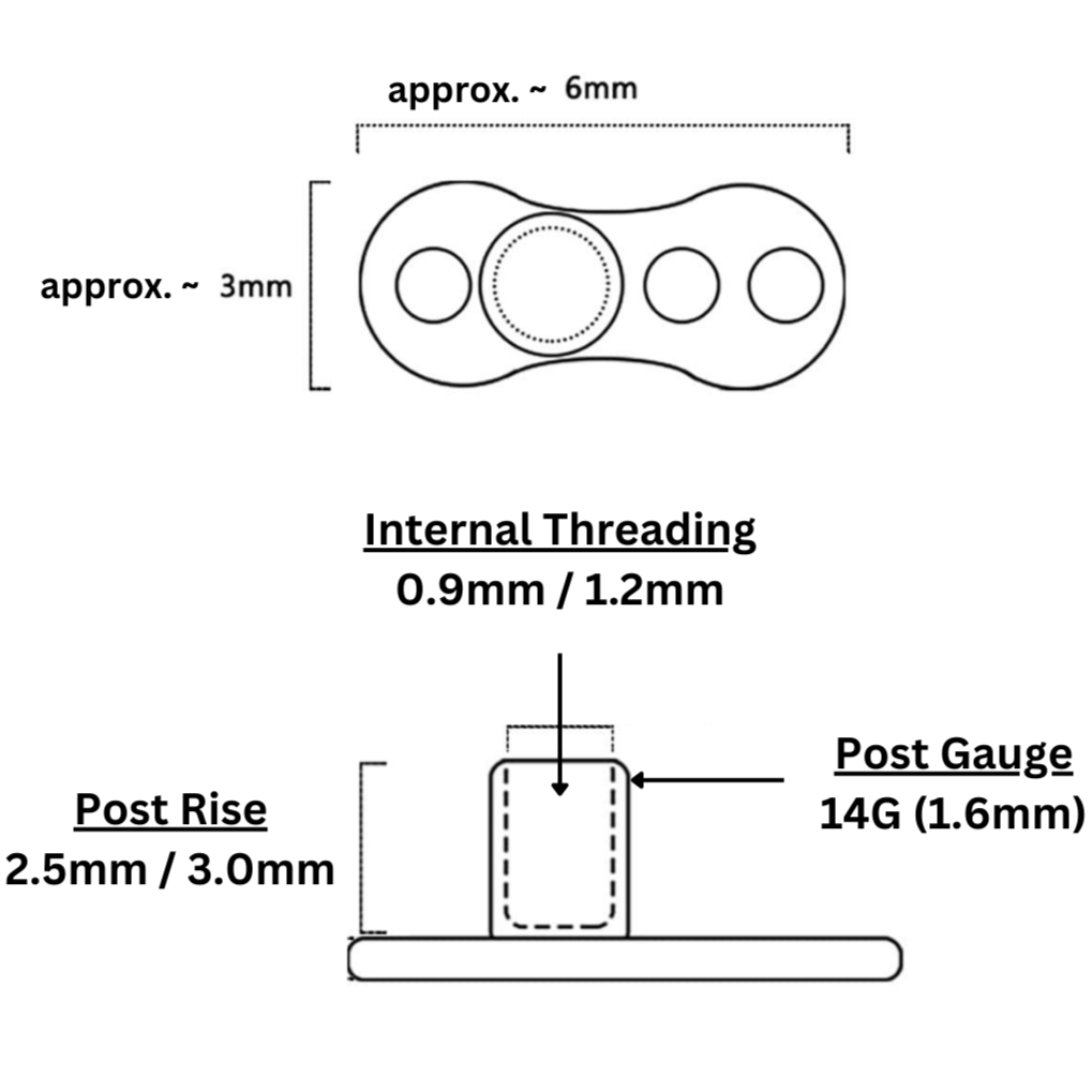 G23 Titanium Dermal Anchor 3 Hole Base