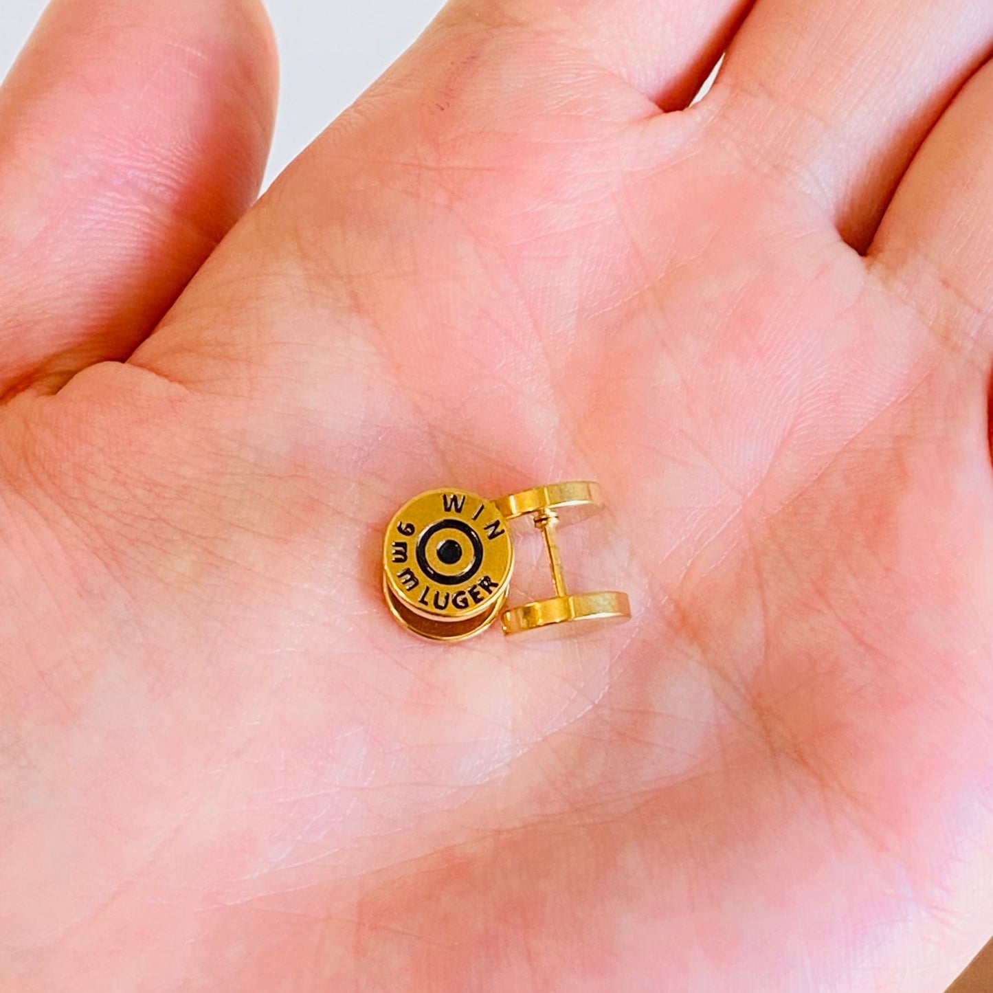 Gold Steel Bullet Back Ion Plated Cheater Plug