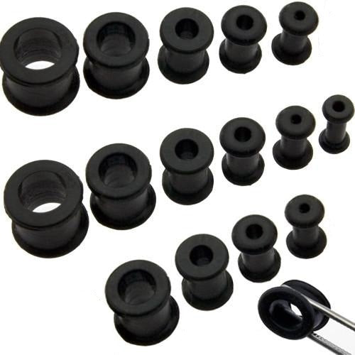 Black Silicone Flexible Flesh Tunnel 