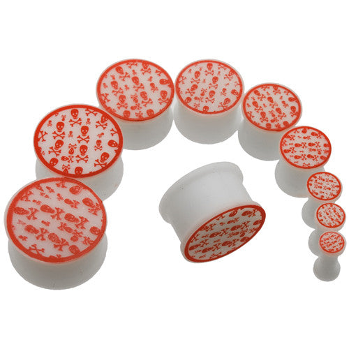 White Skull Logo Silicone Plug