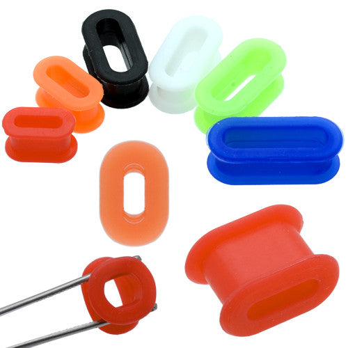Giant Oval Flexible Silicone Ear Tunnel 9/16" to 1"
