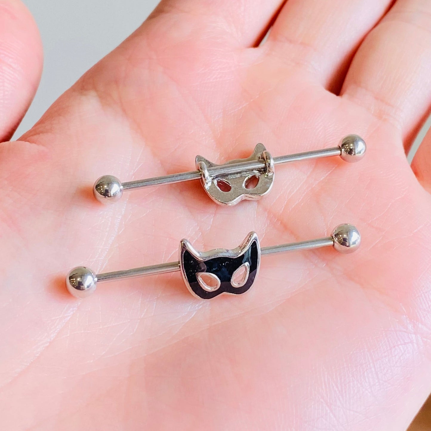 Black Cat Mask Industrial Barbell