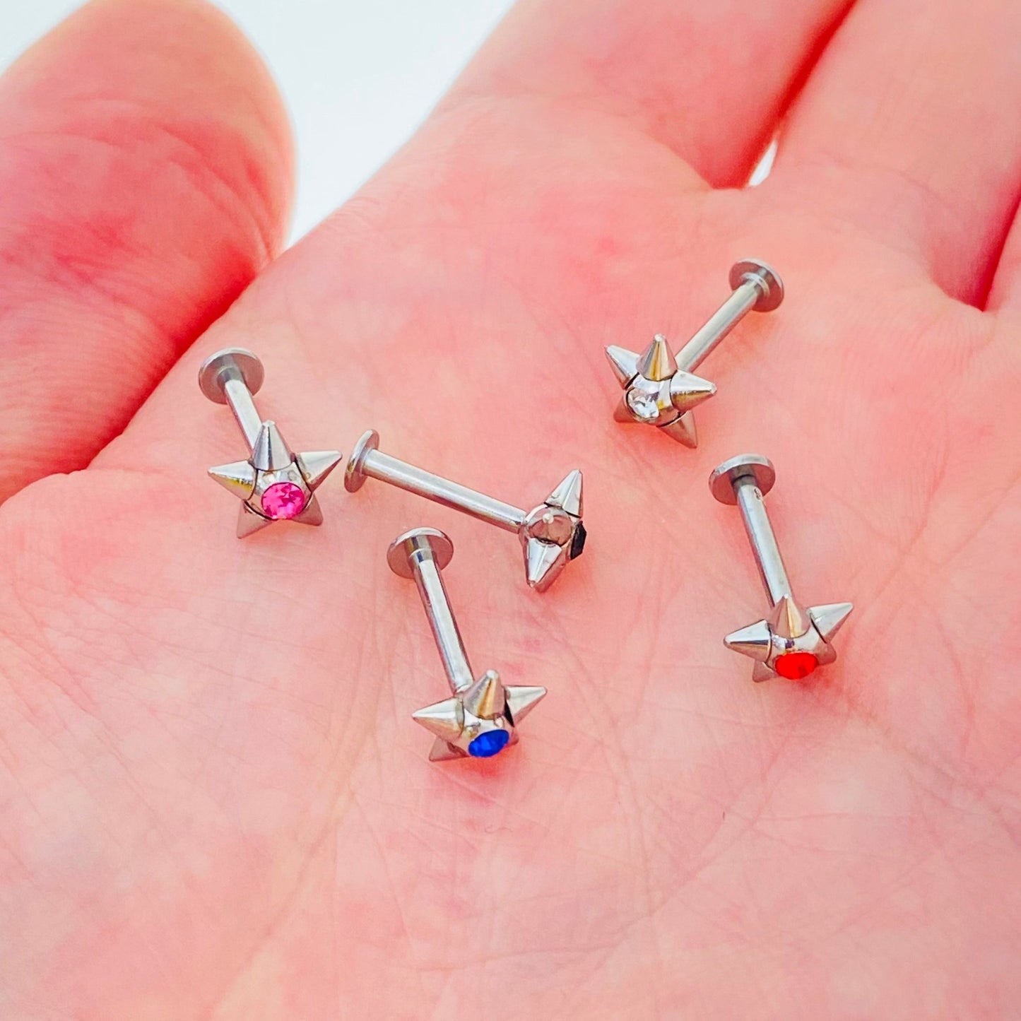 14G CZ Spiky Star Labret