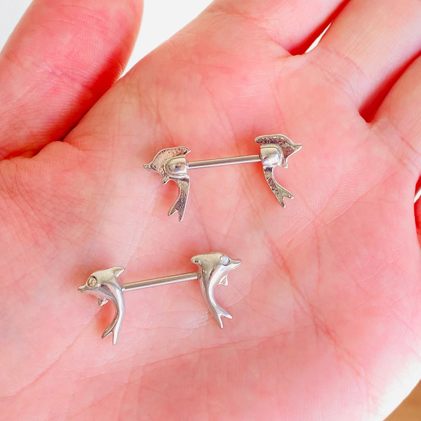 Twin Dolphin CZ Barbell