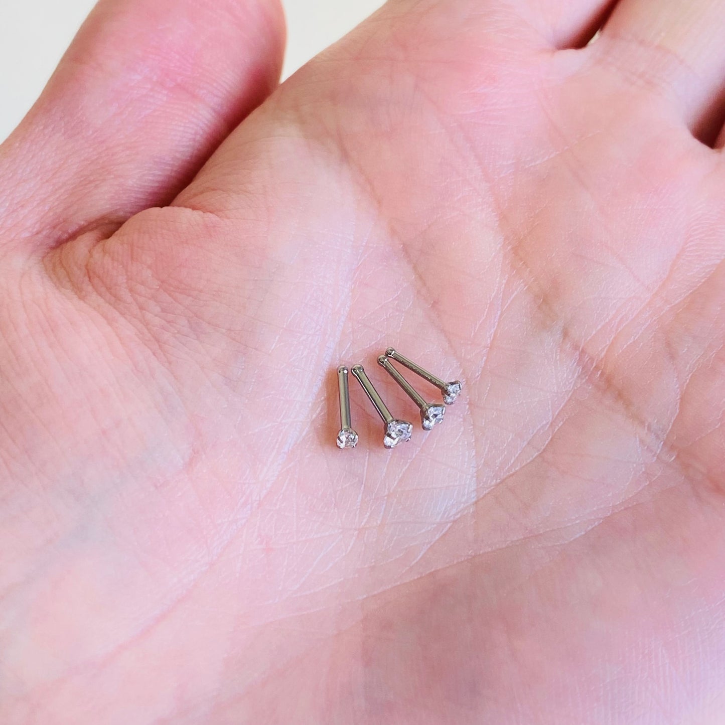 Prong Set CZ Steel Nose Stud