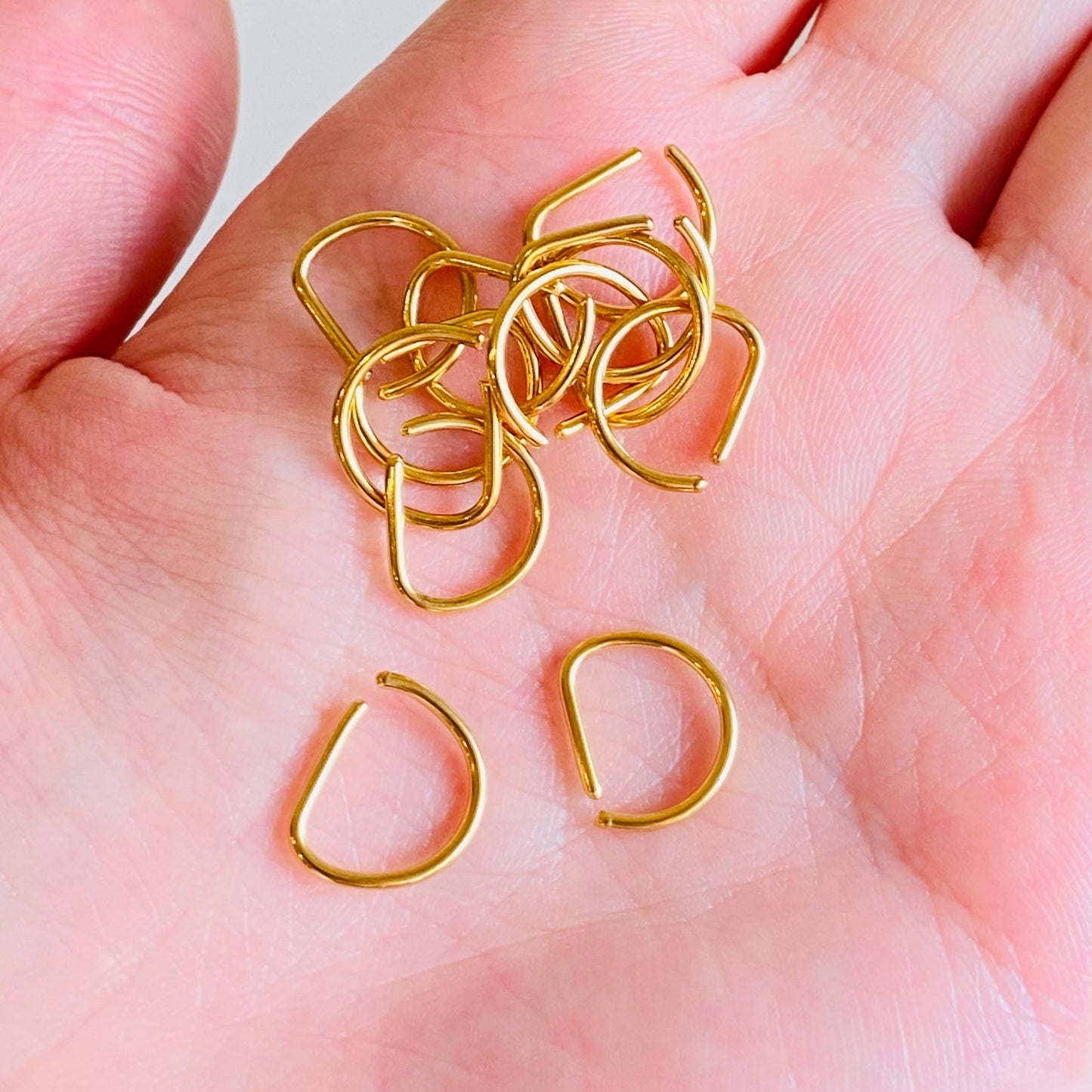 D Shaped Gold Ion Plated Steel Septum Ring